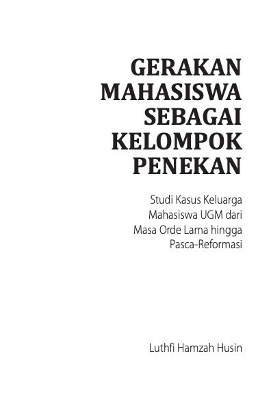 Gerakan Mahasiswa Sebagai Kelompok Penekan